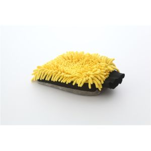 Buy cheap yellow/grey color microfiber plush chenille car cleaning detailing house cleaning wash mitts/gloves from wholesalers