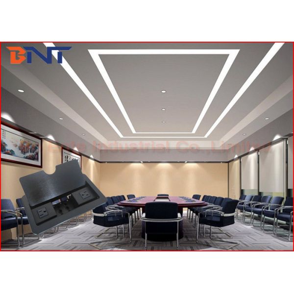 Quality Double Power Pulling Table Cable Cubby For Conference Desktop AV Solutions for sale