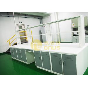 White color university laboratory work benches with monolithic technology