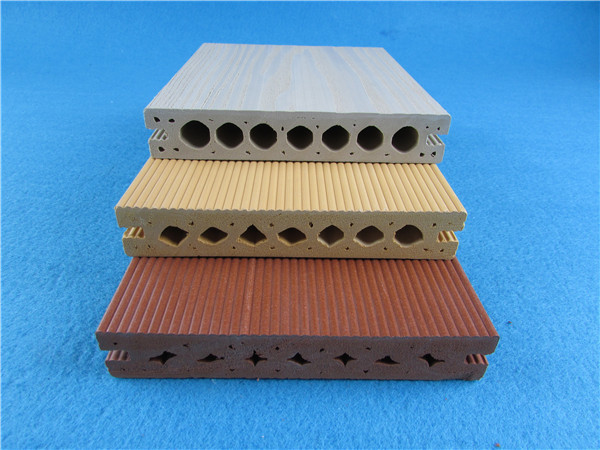 China Hollow Friendly WPC Composite Decking Groove Environmentally WPC Decking on sale