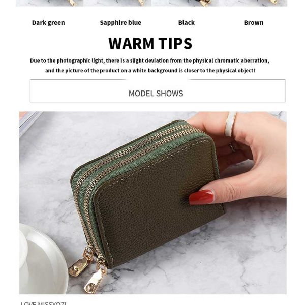 Customized Logo Mini RFID Blocking Zipper Coin Pocket Purse for Girls