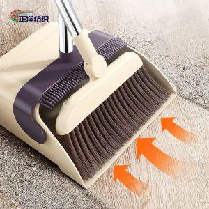 93cm Broom Dustpan Stainless Steel Handle Plastic Windproof Rubber Scraper