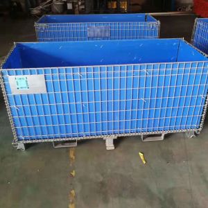 Buy cheap Warehouse Storage Folding Metal Pallet Cage Industrial Wire Container from wholesalers