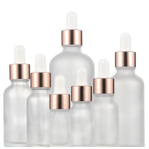 Non Spill 10ml Cosmetic Glass Bottle With Rose Gold Dropper Cap
