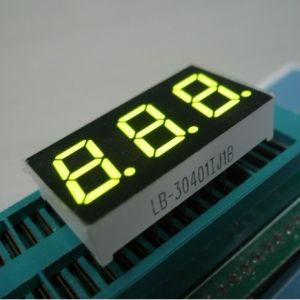 Buy cheap Yellow Green Triple Digit 7 Segment LED Display with 0.4 inch Digit Height and 100,000 Hours Lifespan for Wide Temperature Range Applications from wholesalers