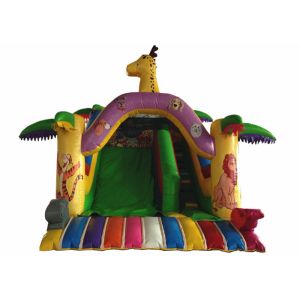 Buy cheap Giraffe arch inflatable standard dry slide animals zoo park inflatable standard slide for children from wholesalers