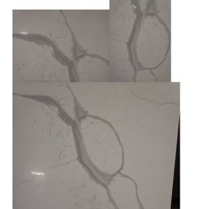 Nebulous Calacatta Quartz Stone For Kitchen Countertop Surface