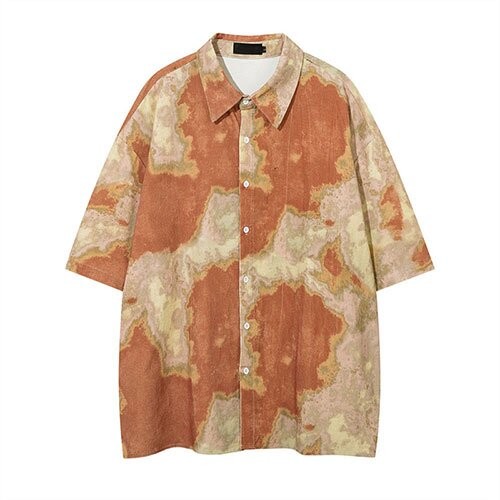 Quality OEM maufactory  Short -sleeved shirt boys Ins American lazy wind five -point sleeve shirt loose casual summer for sale