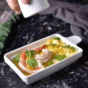 Buy cheap Savall Novelty Rectangle Solid Pudding White Porcelain Bowls Cafes Coffee Shops from wholesalers