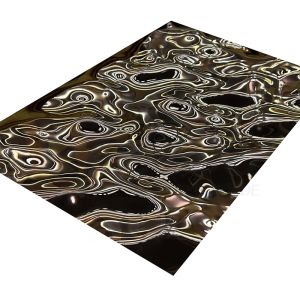 Buy cheap Rose Gold PVD Coating Mirror Finish Middle Size Water Ripple Embossed Steel Plate from wholesalers