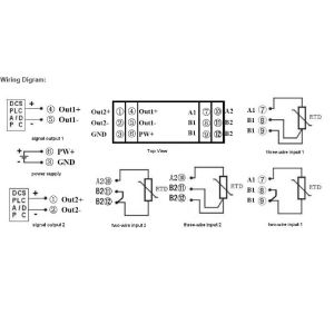 Buy cheap WAYJUN 3000VDC isolation RTD PT100 temperature Signal Isolators(two in two out) Green DIN35 signal converter product
