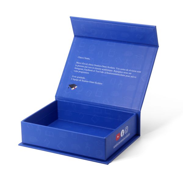 Quality Personalised Book Shaped Rigid Blue Cardboard Gift Box With Logo for sale