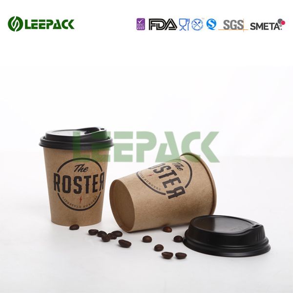 Buy cheap 10 oz Eco Friendly Custom Disposable Kraft Coffee Paper Cups fully HD Printing Wholesale hot drink paper cup with lids from wholesalers