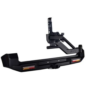 Buy cheap Jimny Leopard rear bumper with spare tire rack 4x4 Tail Bumper for Jimny auto steel bumper from wholesalers