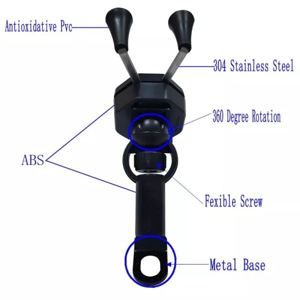 Anti Oxidative PVC X Claw Motorcycle Phone Mount 360D Rotatable