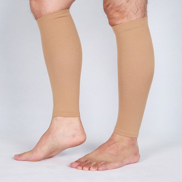 Nylon / Spandex Calf Compression Leg Sleeve 20-30 Mmhg For Sports
