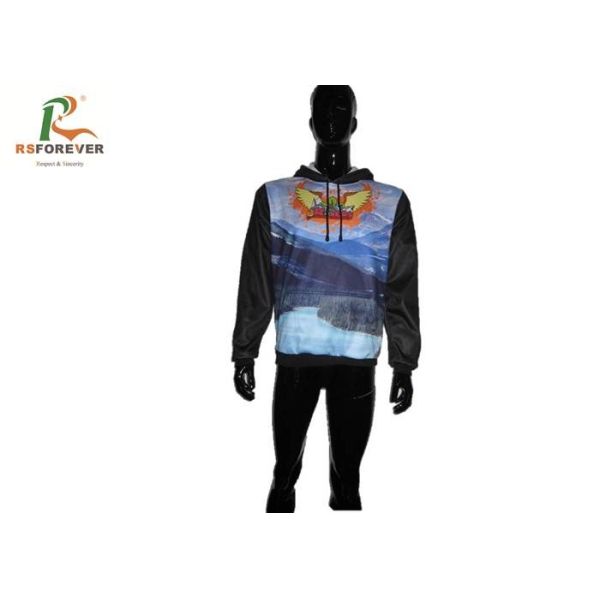 Quality Sports Pullover Hooded Sweatshirt Jacket Polyester Customized Logo Printing for sale