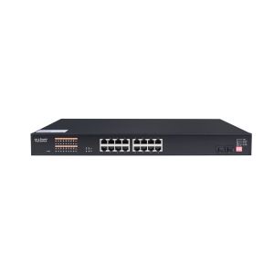 Electric PoE Switch With 16x10/100/1000 Base - TX + 2 X Gigabit SFP