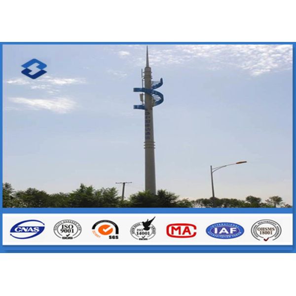 Buy cheap Steel Conical Self Supporting Telecommunication Pole With Climbing Ladders from wholesalers