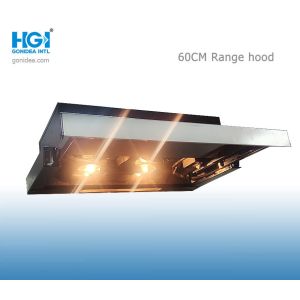 60CM Slim Slide Out Telescopic Range Cooker Hood Stainless Steel