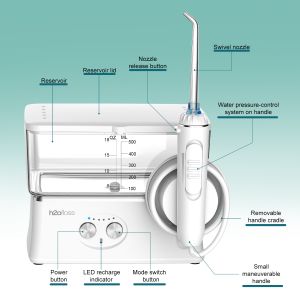 Buy cheap H2ofloss Portable Oral Irrigator with 570ml Water Tank 2500mAh Battery and 5 Nozzles for Effective Dental Cleaning from wholesalers