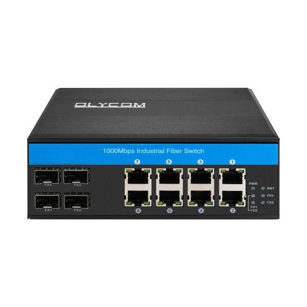 Buy cheap 8 port gigabit poe switch industrial ethernet switch 4SFP+8RJ45 DC48V Dual power input from wholesalers