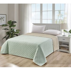 Buy cheap Microfiber Reversible Bed Spread 75gsm Polyester with Ultrasonic Design from wholesalers
