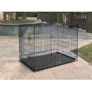 Buy cheap 42'' Black Powder Coated Wire Mesh Small Size Dog Kennel with ABS Plastic Tray with One door/Two door/Three door from wholesalers