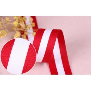 Buy cheap Wholesale Cheap Grosgrain Ribbon 40mm In Stock Red White Polyester Designer Logo Ribbon from wholesalers