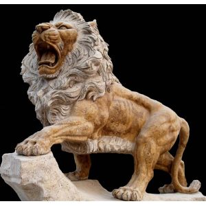 Buy cheap Odm Marble 120cm Stone Lions For Garden Door Decoration from wholesalers