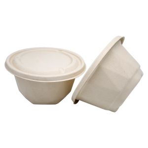China Eco Friendly Compostable Sugarcane Bagasse 750ml Takeaway Bowls With Lids on sale