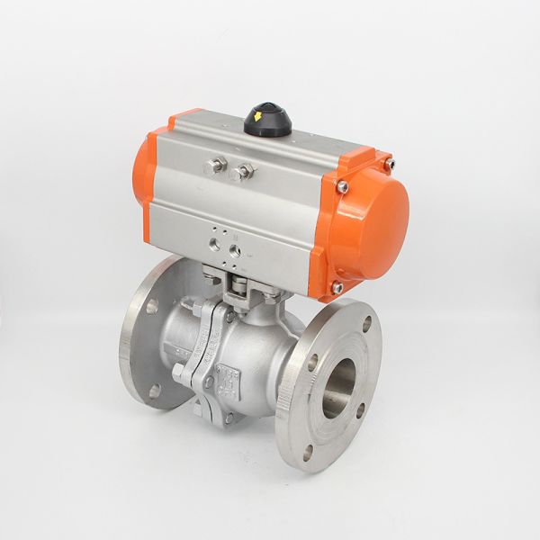 Stainless Steel 304/316 Pneumatic Flange Ball Valve Hydraulic Flow Double Action