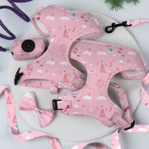 Buy cheap Popular Custom Personalized Designer Luxury No Pull Adjustable Collar Leash Bow Tie and Bandana Reversible Dog Harness Set from wholesalers