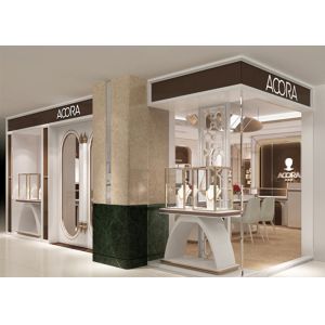 Buy cheap Beautiful Modern Retail Display Fixtures Made With Wooden Tempered Glass LED Light from wholesalers