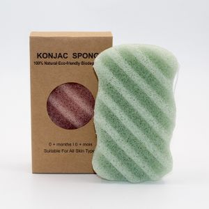 Twill Wave Deep Clean Bamboo Body Sponge 10g Charcoal And Konjac Cleansing Puff