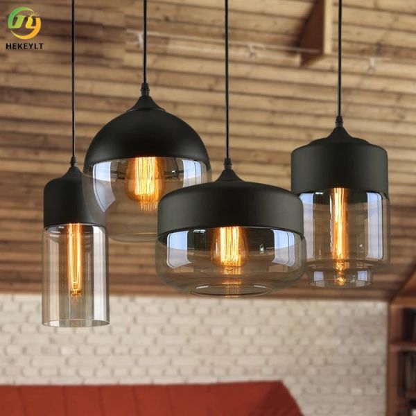 Quality Indoor Hotel Modern Pendant Light E26 With Glass Shade for sale