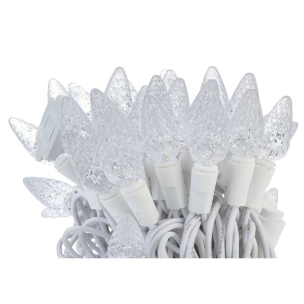 Buy cheap LED C6 String Light Set w/ 70 Bulbs - Cool White w/ White Cord from wholesalers