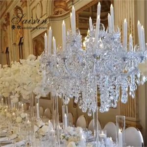 Buy cheap 18 Arms Pendant Full Crystal Glass Pendant Chandelier Transparent Foot Candle Holder from wholesalers