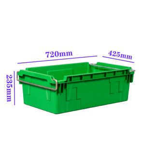 Buy cheap Plastic Solid Nestable Crate Heavy Duty Plastic Crate With Metal Storage Stackable Containers product