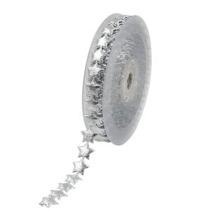 Buy cheap 15mm*15m Ultrasonic Star Wired Ribbon Plain Pattern Jacquard Ribbon from wholesalers