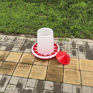 Buy cheap Automatic Plastic Chicken Feeder Capacity 12L Red With Lid from wholesalers