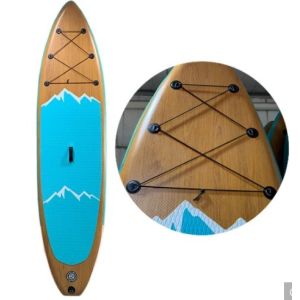Popular Wood Style Soft Top Surfboard Inflatable Sup Paddle Board 315*83*15cm