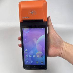 Buy cheap Android 12 Mobile POS Orange Android POS Terminal Speaker Enabled With Type C Card Slot from wholesalers