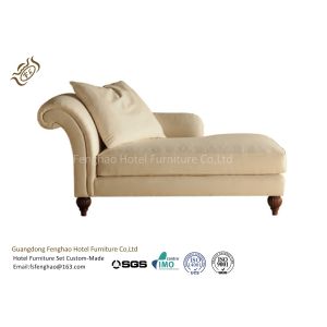 Leisure Fabric Indoor Chaise Lounge Chair With Hardwood Frame / Fabric