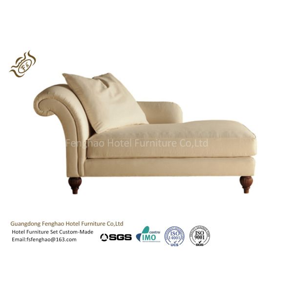 Leisure Fabric Indoor Chaise Lounge Chair With Hardwood Frame / Fabric