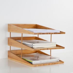 Buy cheap stacking bamboo file tray from wholesalers