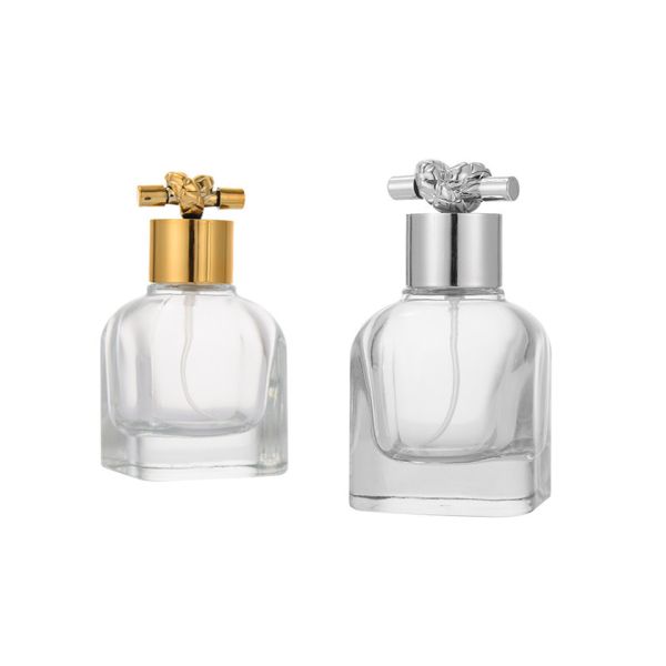 Buy cheap 50ml Portable Refillable Glass Perfume Bottles Various Printing Type Optional from wholesalers