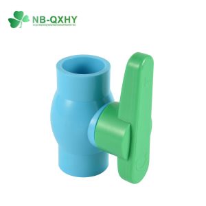ANSI Standard PVC Plastic Ball Valve with Blue Handle and Fixed Structure from