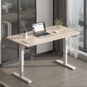 Electric Height Adjustable Desk for Boss Manager Office Design Walnut Wooden