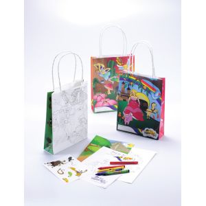 Buy cheap Custom Kraft Branded Paper Bags Offset Printing 160x100x210mm With Crayons product